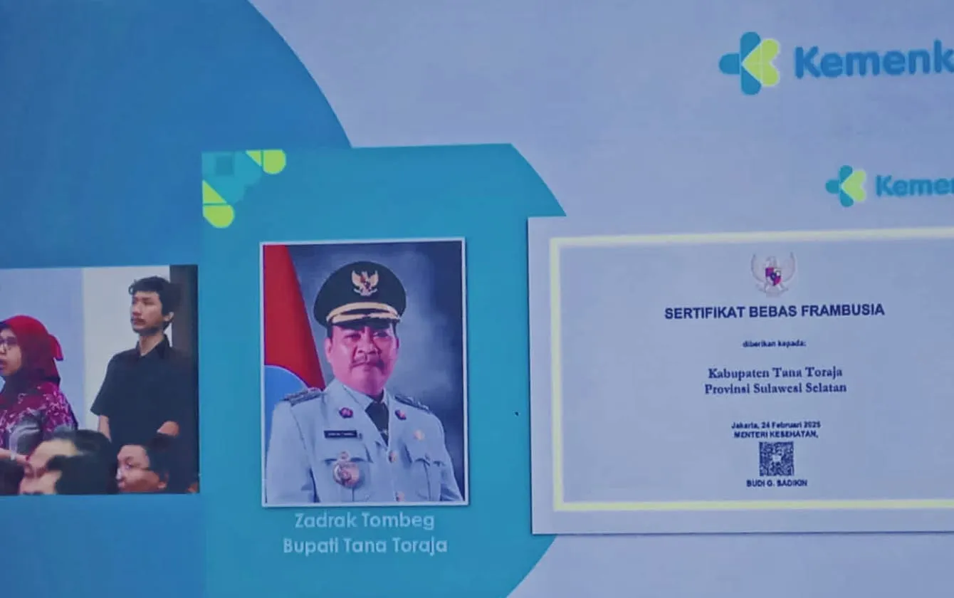 Tana Toraja Resmi Bebas Frambusia, Raih Sertifikat Kemenkes RI