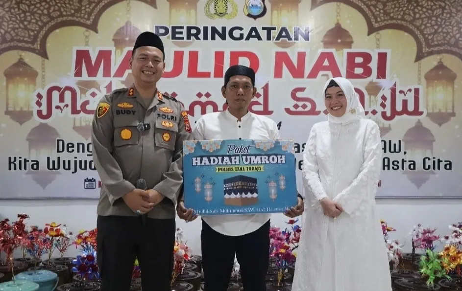 Maulid Nabi di Polres Tana Toraja Bawa Berkah, Kanitres Polsek Dapat Umrah Gratis
