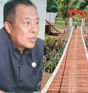 Wakil Ketua DPRD Tana Toraja Apresiasi Jembatan Gantung Parampo Selesai Tepat Waktu