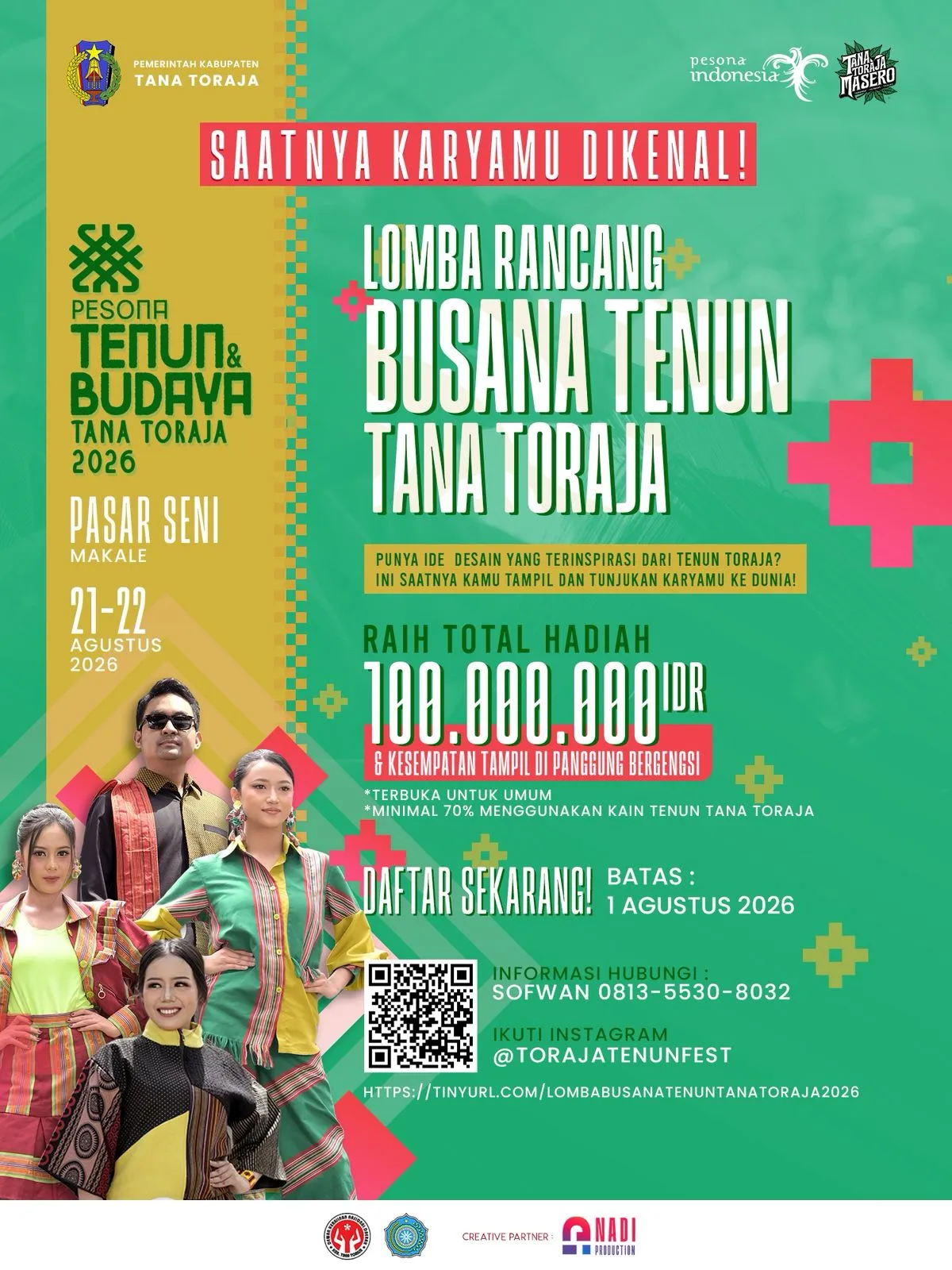 Pesona Tenun dan Budaya Tana Toraja Kembali Digelar