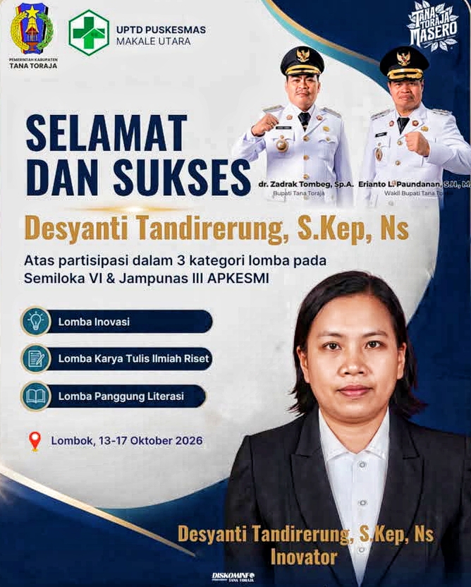 Bupati Apresiasi UPTD Puskesmas Makale Utara Ikuti Lomba Semiloka