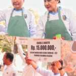 Bupati dan TP PKK Tana Toraja Juara Tiga Lomba Nasgor HUT Sulsel