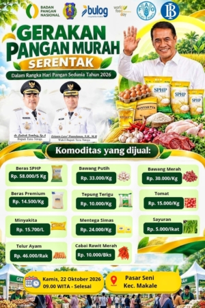 Hari Pangan Dunia 2026 Tana Toraja Gelar Pasar Murah